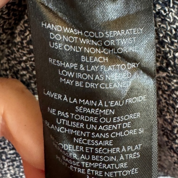 Maeve Navy Windowpane Short Sleeve Knit Top, Size M - Picture 6 of 7